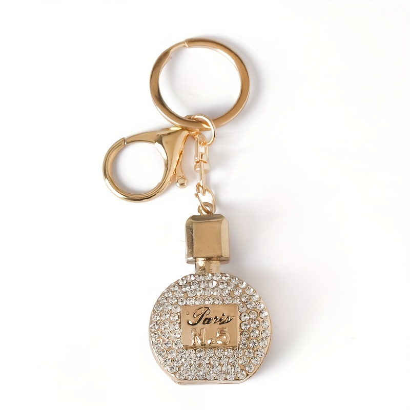 New Arrival Brand Perfume Bottle Keychain Bag Charm Rhinestone