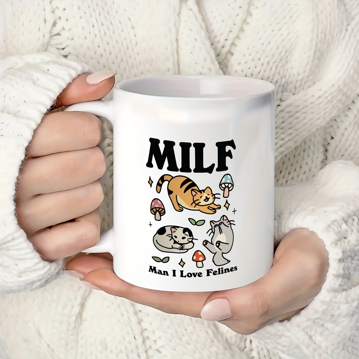 Funny Mug Silly Coffee Sayings Funny Coffee Real Men Love Cats