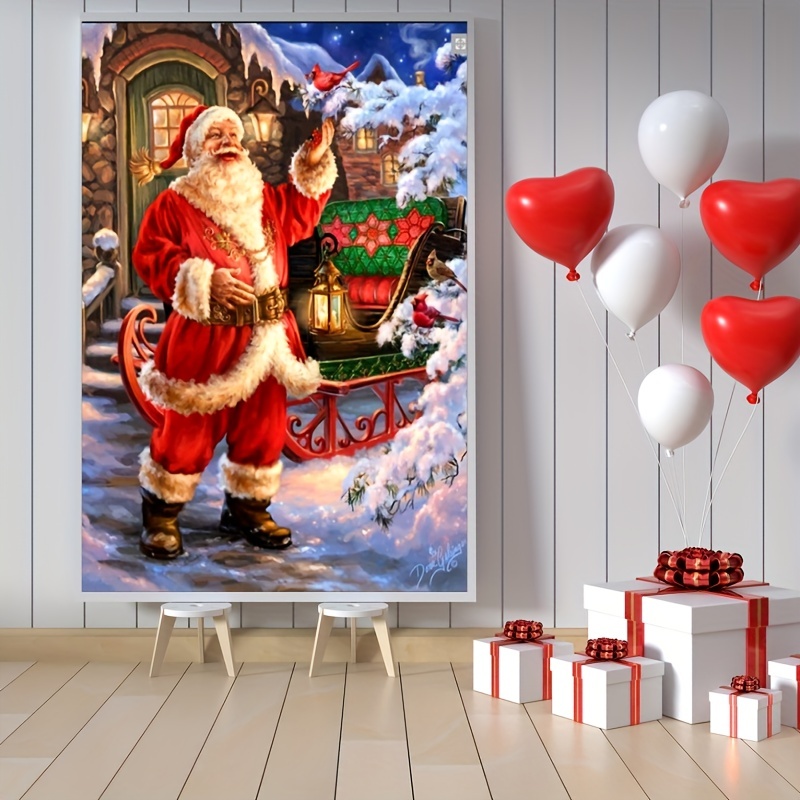 5d Diamond Art Painting Christmas Kit Santa Claus Gift - Temu