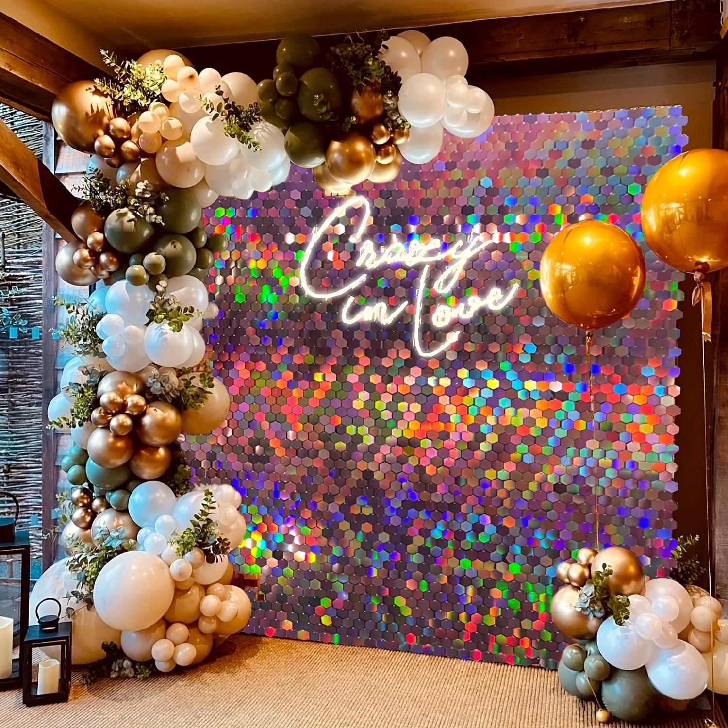 Dreamy Green Glitter Sequin Shimmer Wall Backdrop - Temu