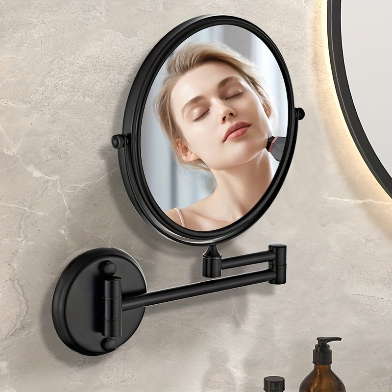 Black wall deals mounted shaving mirror