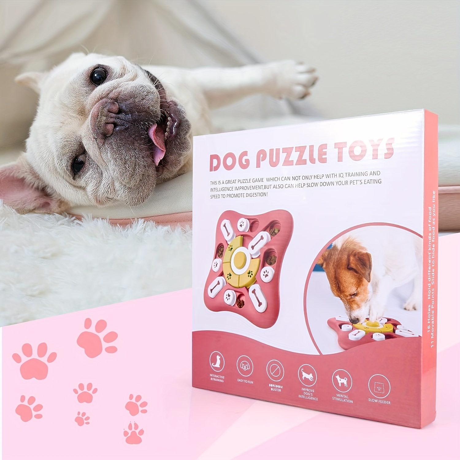Dog Puzzle Toy, Pet Feeding Bowl For Small Medium Dogs, Feeding Bowl For Dogs  Puppies Interactive Toys For Dogs Cats, Dog Puzzle Toy Dog Toy Bowl