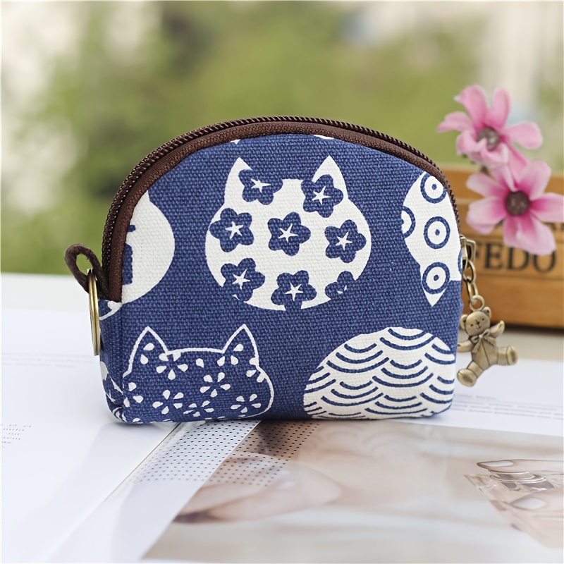 Women Girl Floral Canvas Coin Purse Change Pouch Clutch Bags Wallet  Multicolor Mini Backpack Style Coin Bag Purses Kids Gifts - AliExpress