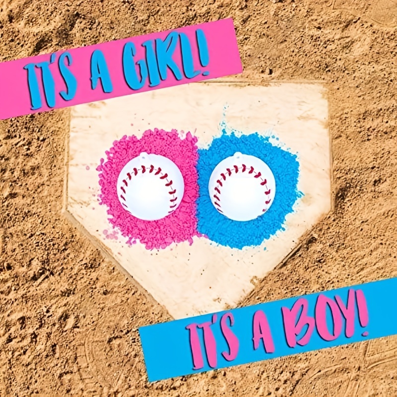  Gender Reveal Baseball Set - (1 Blue Ball, 1 Pink Ball)  Exploding with Powder - Best Idea for Boy or Girl Baby Revealing Party Cute  Gender Reveal Ideas Explosive Gender