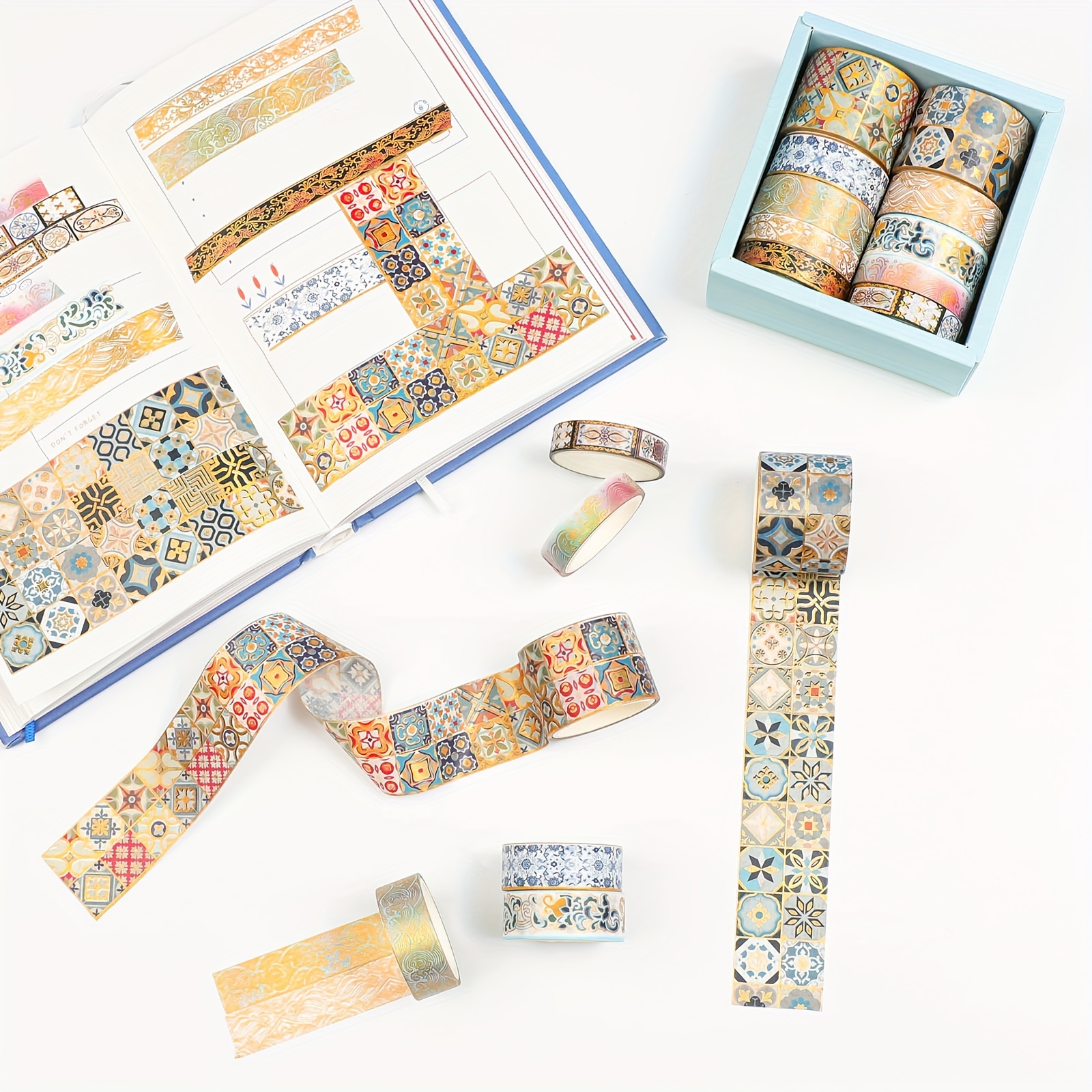 Gold Foil Washi Tape Set Vintage Decorative Tape Perfect - Temu