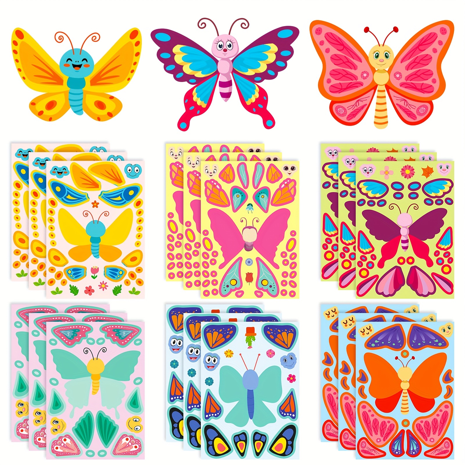 50pcs Flower Butterfly Stickers: A Fun DIY Decoration for Teens & Adults -  Perfect for Mobile Phones, Computers, Walls, Skateboards & More!