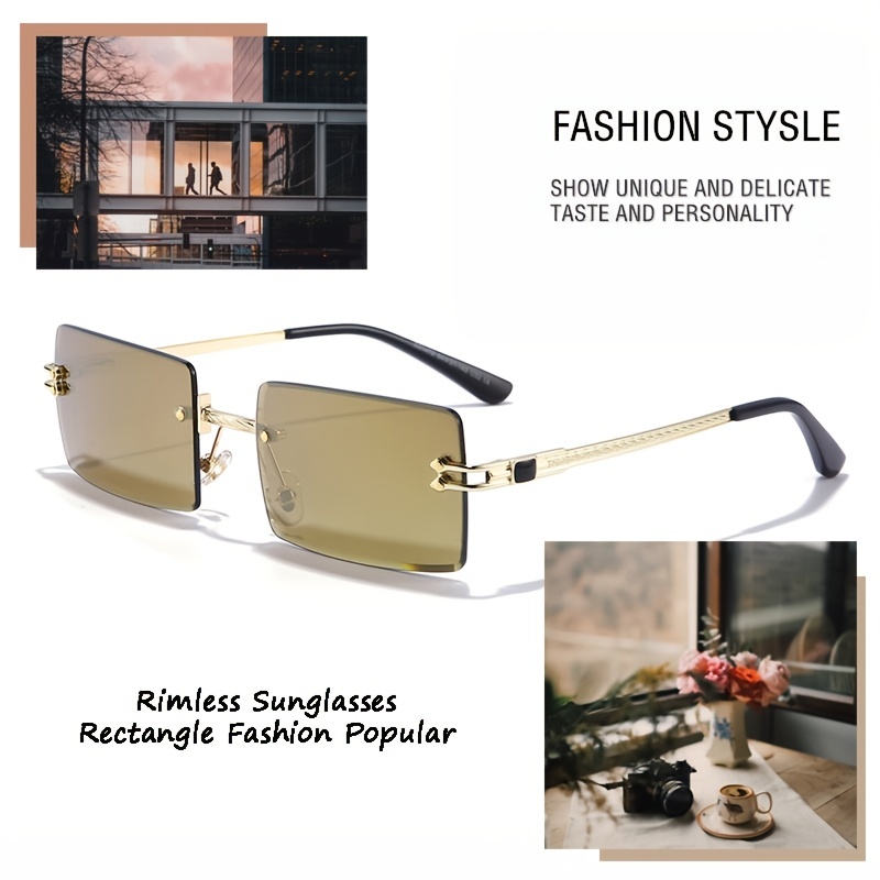 HBK Fashion Classic Square Sunglasses Men Retro Style Gradient