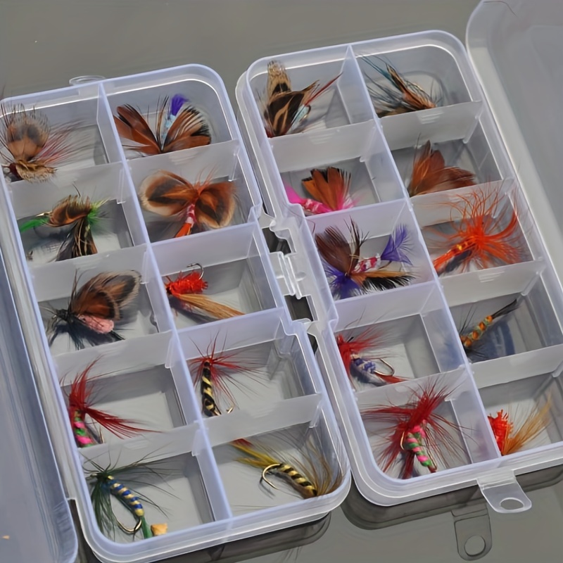 40Pcs/Set Dry Flies Trout Various Artificial Insect Baits Tying Single Hooks  Dry Fly Fishing Lures