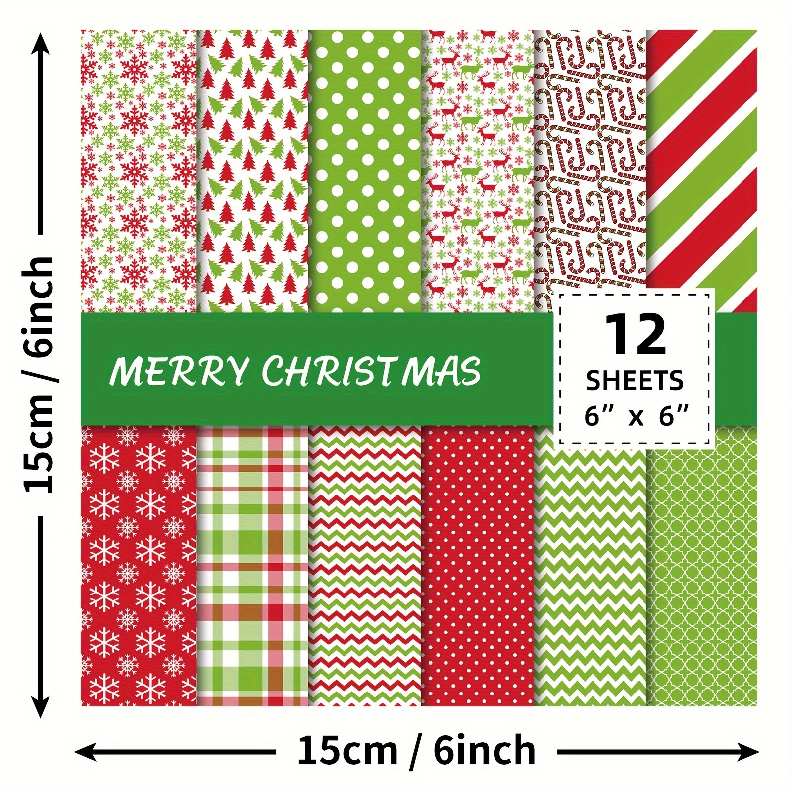 12 Pieces Of Happy Christmas Material Paper Christmas Halloween