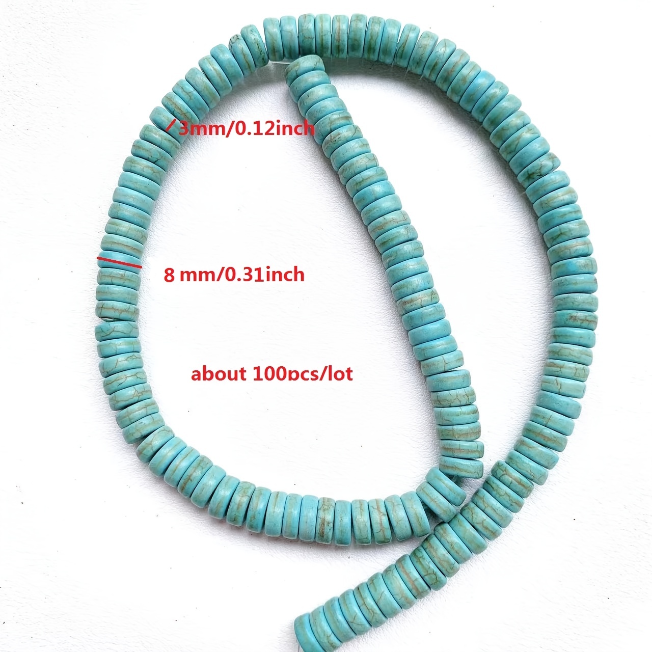 140pcs 3MM Natural Turquoise Stone Beads Round DIY Blue Turquoise Beads -  Perfect For Necklace Bracelet Jewelry Making