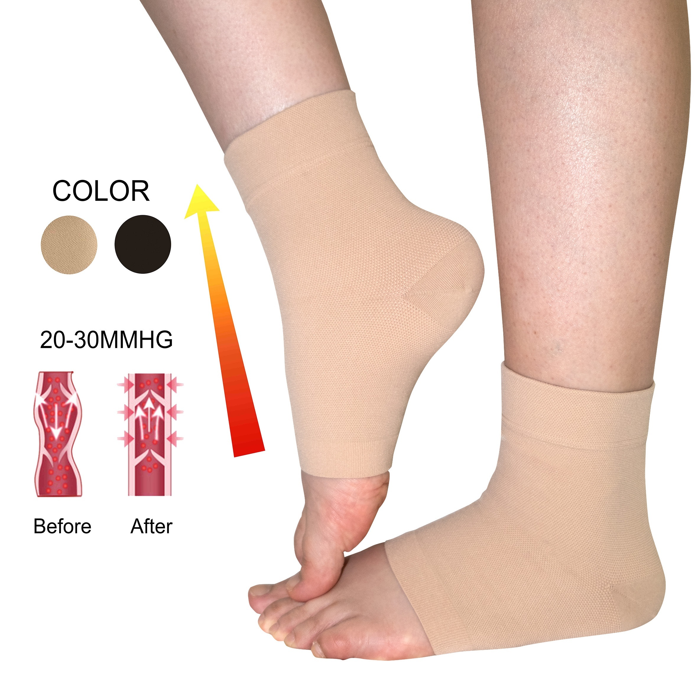 1Pair Copper Compression Recovery Foot Sleeves Men Women Plantar