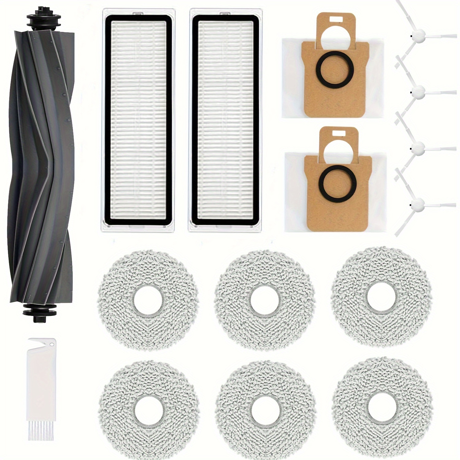 Replacement Parts Kit For Dreametech D10 Plus Robot Vacuum  Cleaner RLS3D Accessories, 2 Main Roller Brush, 4 Side Brush, 4 Hepa  Filter, 4 Mop Pad, 2 Dust Bags (15 Pcs) : Home & Kitchen
