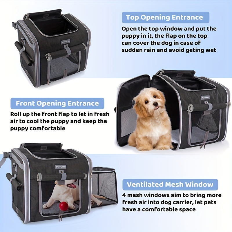Pet Carrier, Portable Cat Bag With Top Opening, Detachable Cushion And  Breathable Mesh, Cat And Dog Transport Box, Grey (up To 15 Lbs)