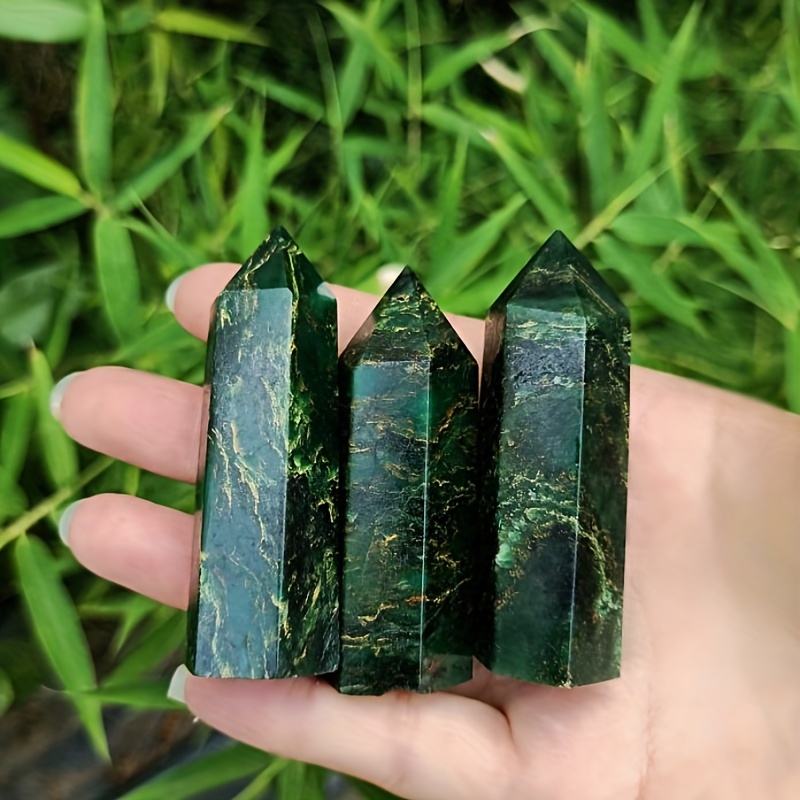 Green Emerald Point Gemstone Crystal Tower Healing Energy Meditation