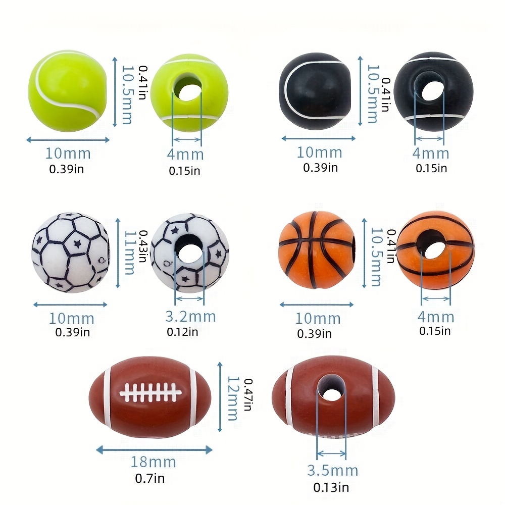 12mm Acrylic Basketball beads, sports beads, jewelry making beads,  basketball beads, beads for kids