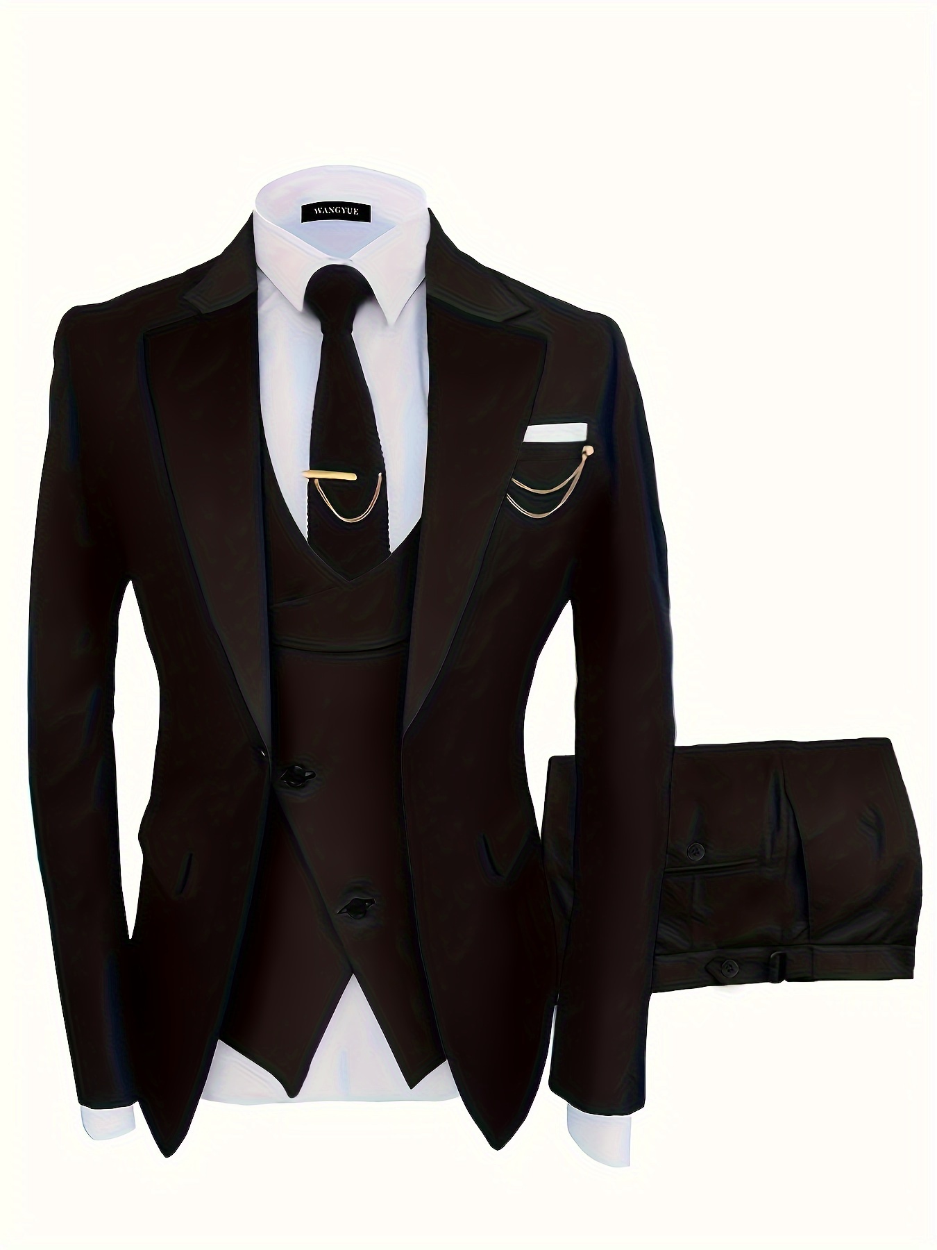 Chaleco de traje para hombre, chaleco formal de negocios con cuello en V y  doble botonadura, ropa casual, para esmoquin, boda, citas (color azul