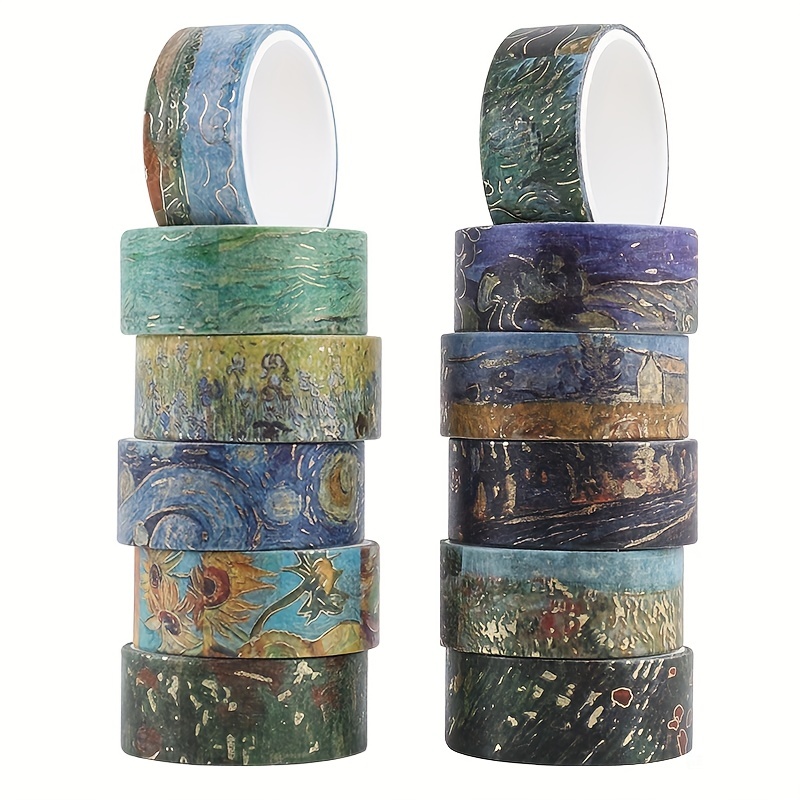 Vintage Watercolor Washi Tape Van Gogh Decorative Tape Set - Temu