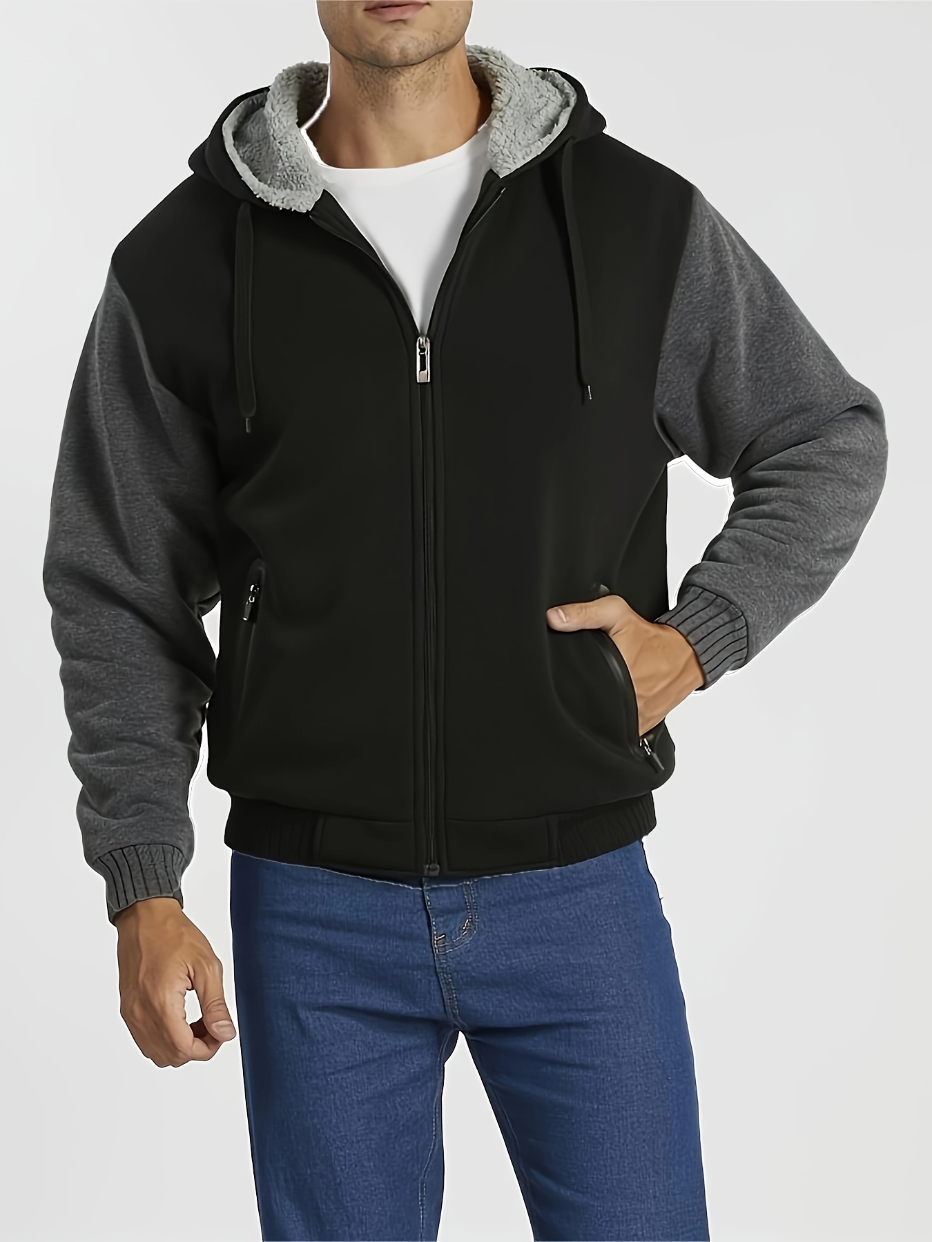 Uomo Giacca Termica Invernale Con Cappuccio E Zip, Abbigliamento Da  Palestra Per Uomo