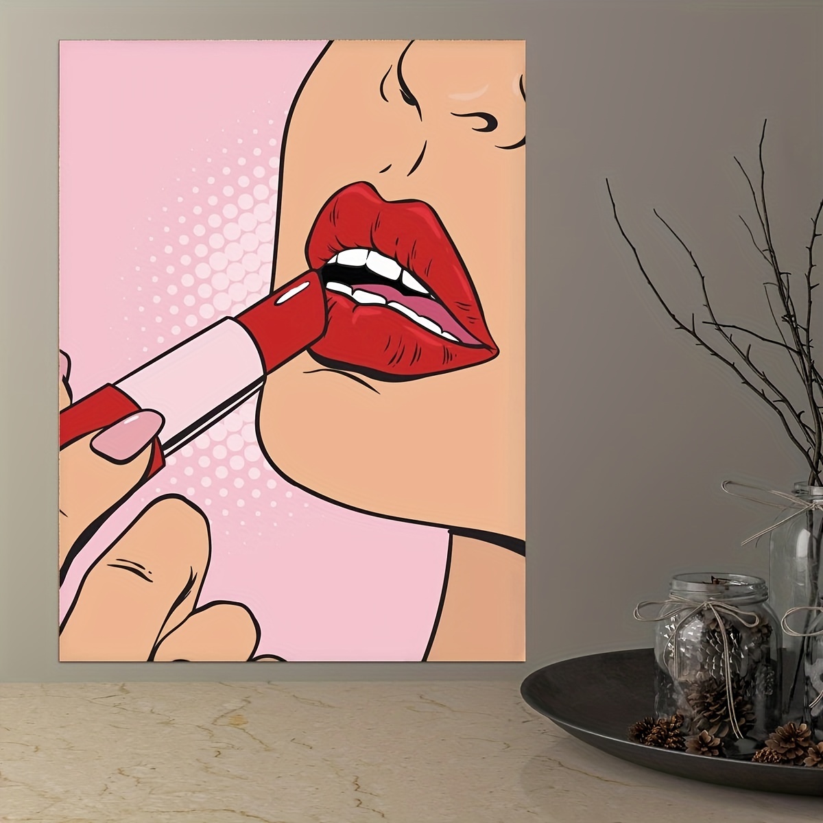 1pc Fashionable Cool Girl Canvas Poster With Red Lipstick Design Perfect  For Home Decor In Bedroom And Kitchen Shop Now For Limited-time Deals  Temu Germany