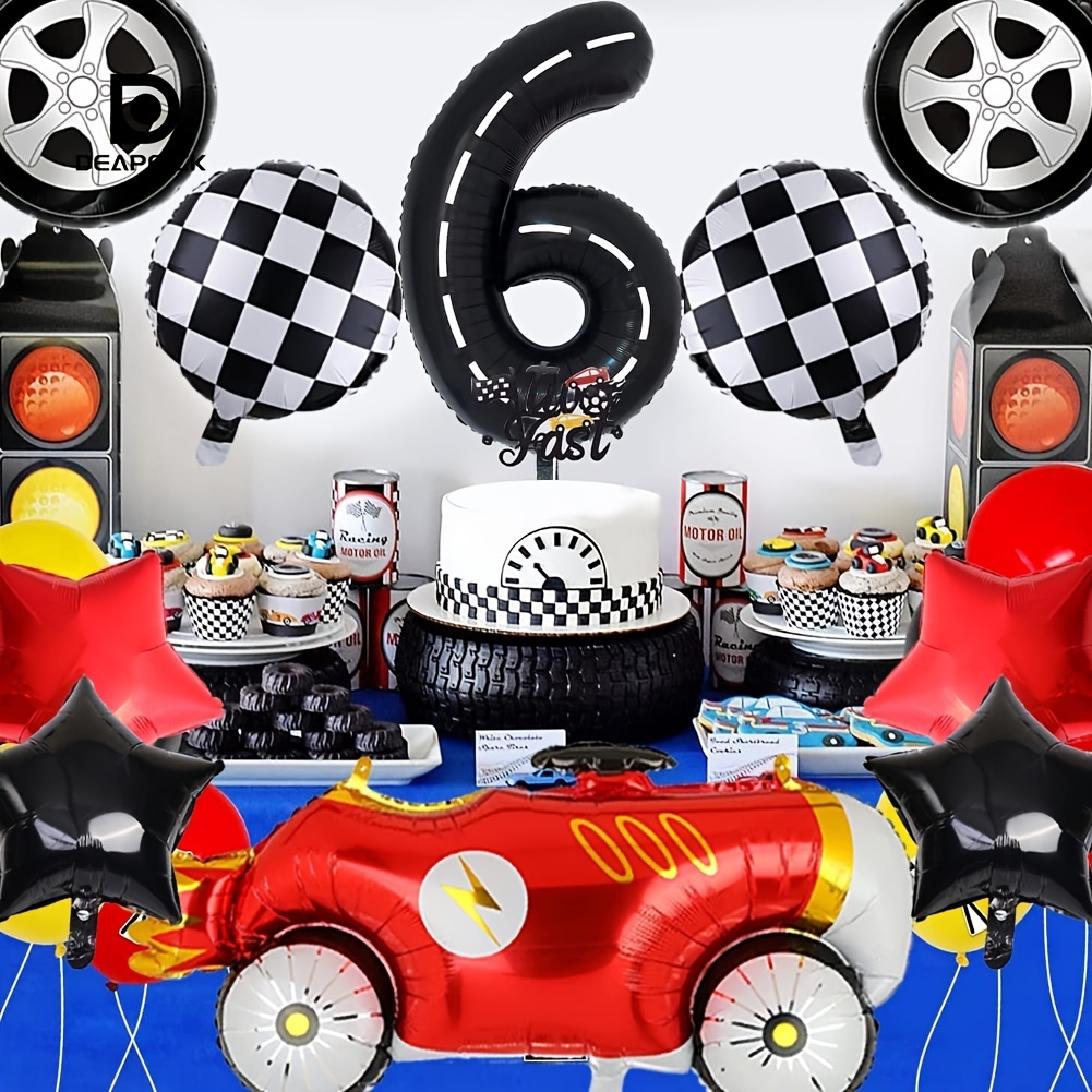 10pcs Race Car Balloon Vintage Race Car Foil Balloons Birthday ...