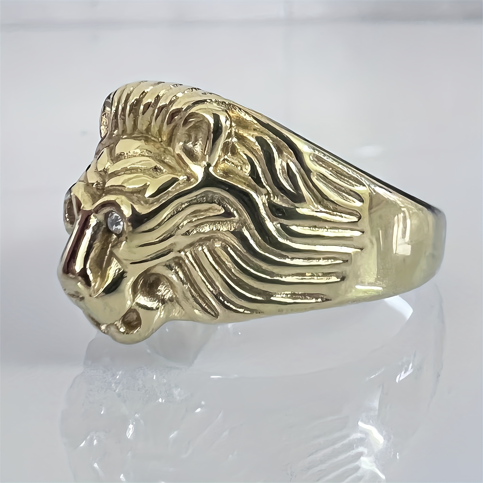 1pc Anillo Cabeza Le n Animal Dominante Hombres Anillo Acero