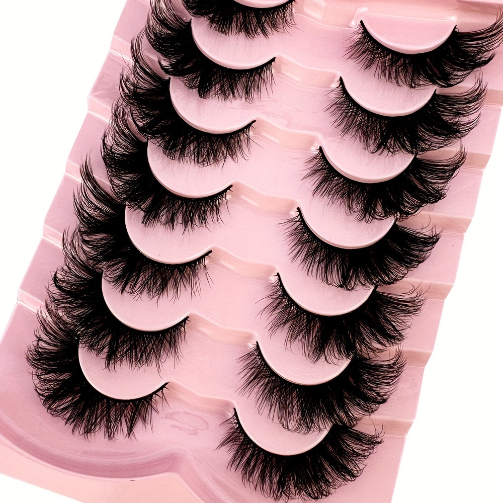 Cat eye Lashes 3d Faux Mink Eyelashes Curling Winged Natural - Temu ...