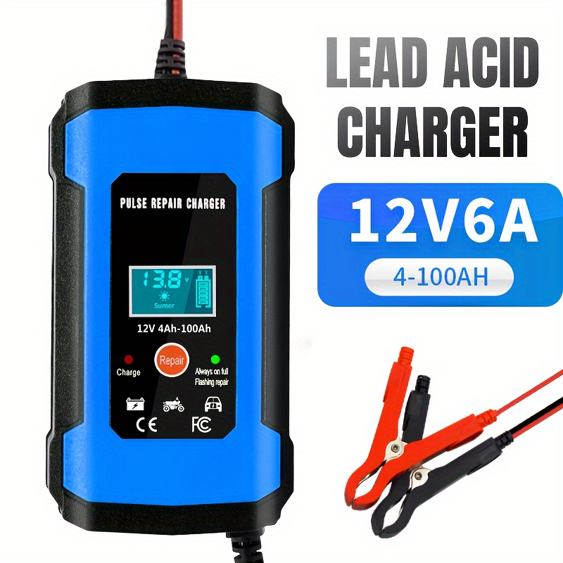  Car Battery Charger, 12V 6A Smart Battery Trickle Charger  Automotive 12V Battery Maintainer Desulfator with Temperature Compensation  for Car Truck Motorcycle Lawn Mower Marine Lead Acid Batteries : Automotive