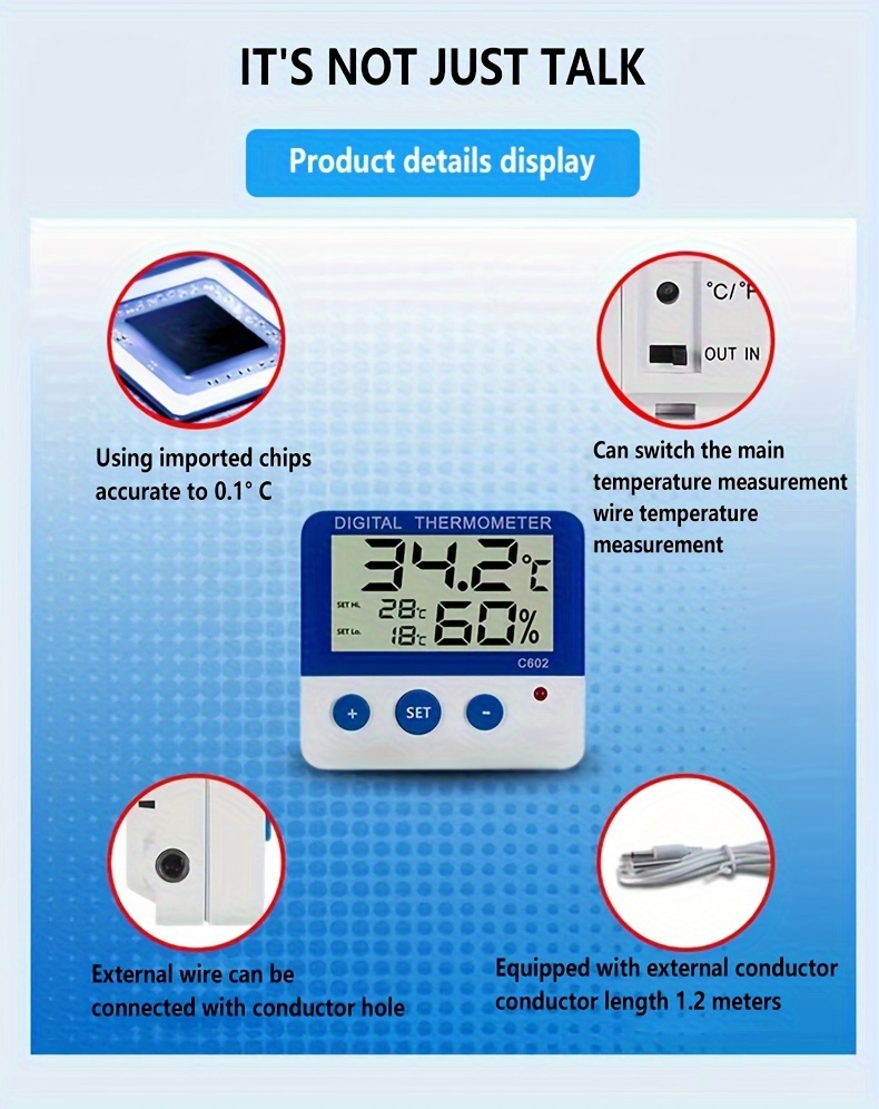 Thermometer With Probe Refrigerator External Digital - Temu