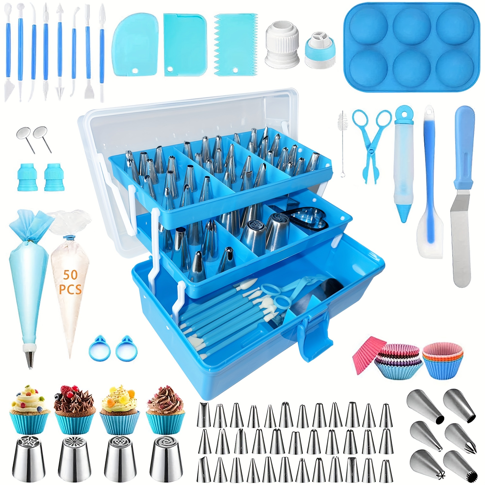  Wilton Ultimate Cake Decorating Tools Set and Tool Box Organizer:  Home & Kitchen