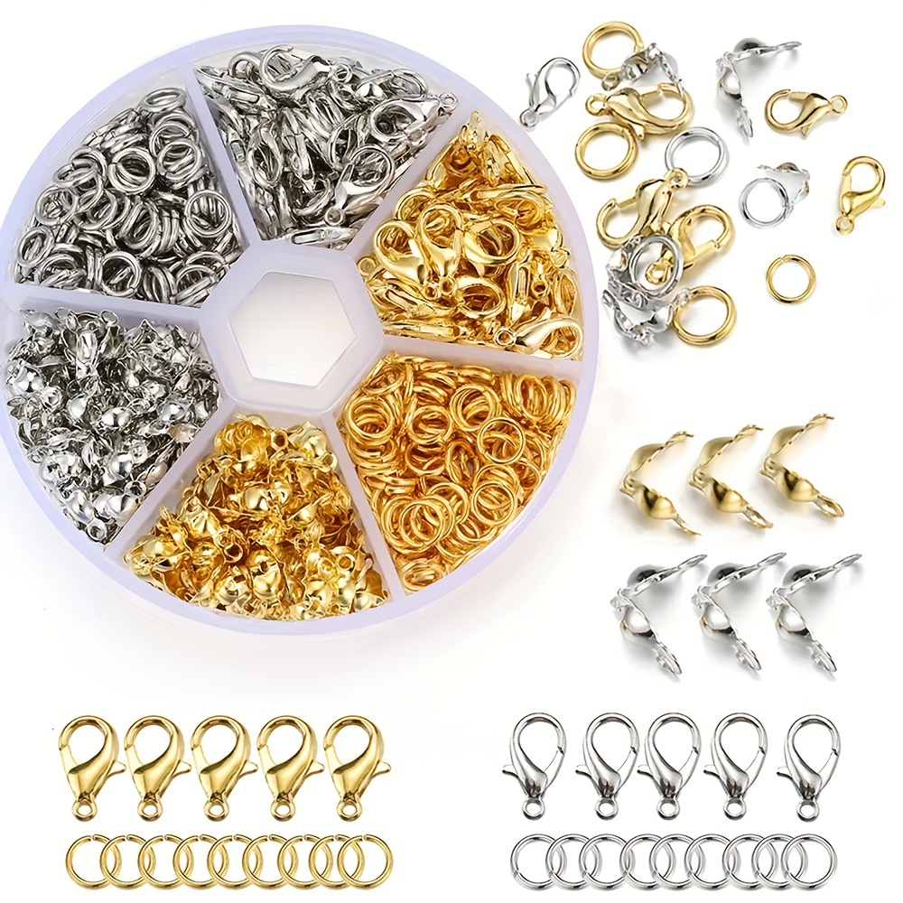 Jewelry Making Kits Lobster Clasp Open Jump Rings End Crimps - Temu