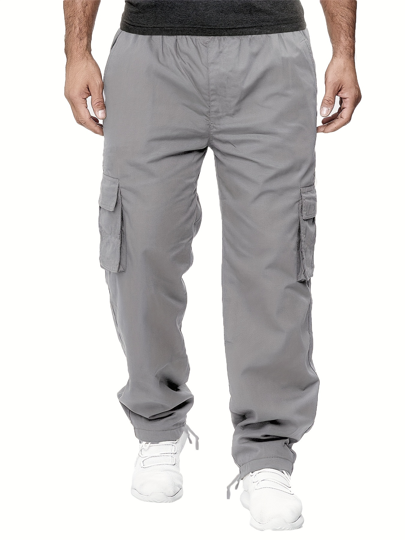 Men Cargo Pants Multi Pocket Cotton Blend Outdoor Classic Casual