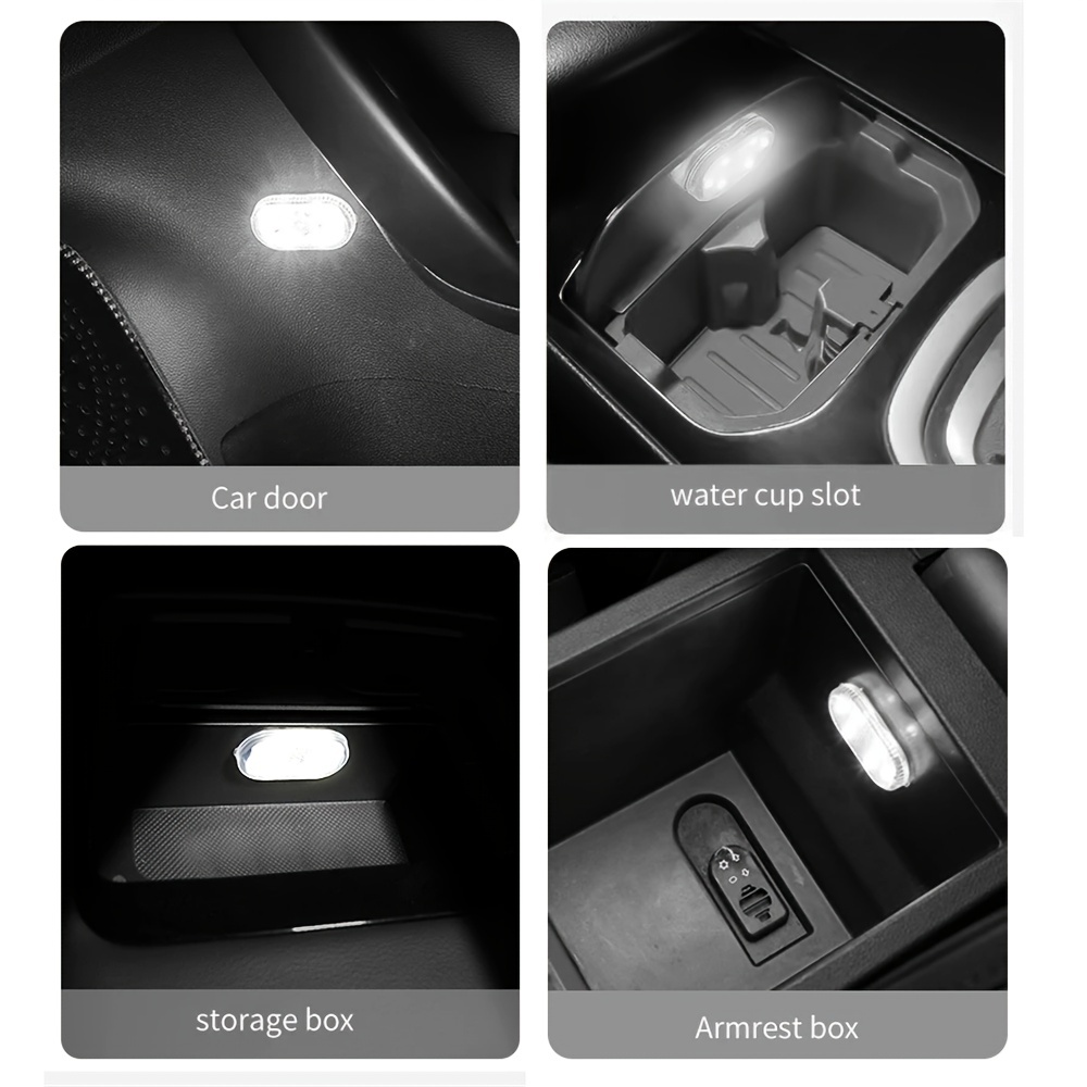 Lumières intérieures de voiture Lampe de plafond d'éclairage de voiture  sans fil LED intérieure de lecture de main de lumière de contact de nuit de  lampe de lecture de toit de voiture