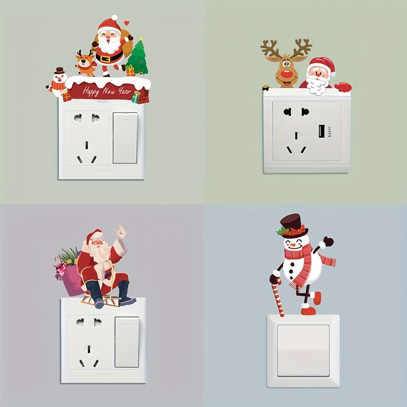 New Year Christmas Toilet Sticker With New Santa Claus, Snowman ...