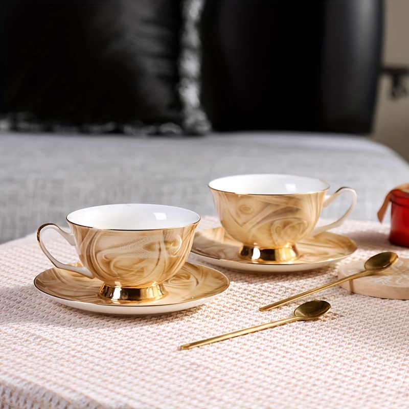 European Style Cup and saucer set,Afternoon Tea Cup set,Classical Latte Cups（4）
