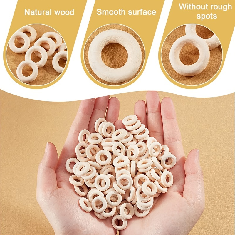 Natural Wooden Rings Perfect For Diy Crafts Pendants Jewelry - Temu