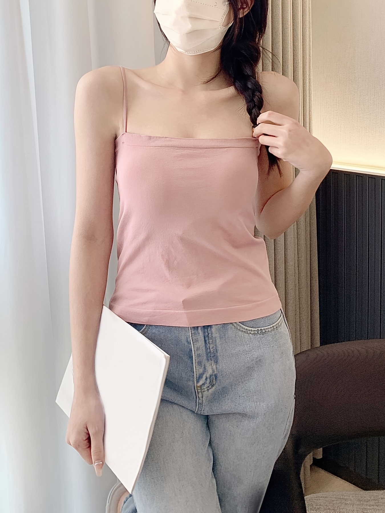 Simple Solid Cami Top Casual Comfy match Top Women's - Temu