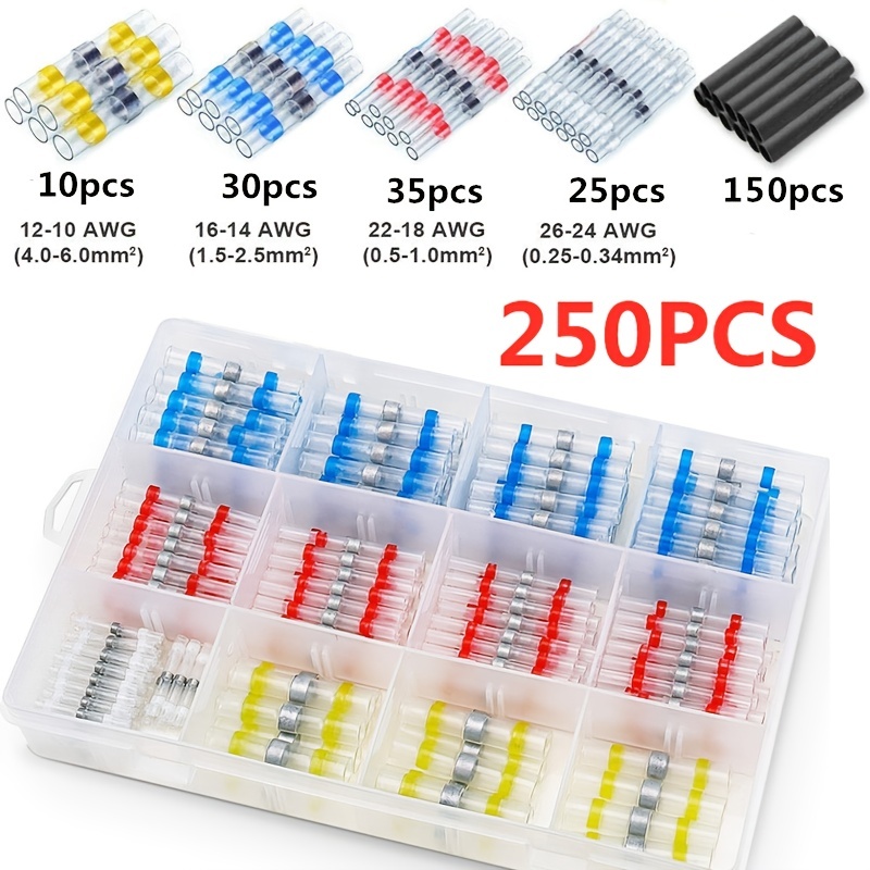 150pcs Connecteur Bout à Bout Thermorétractable, Cosses