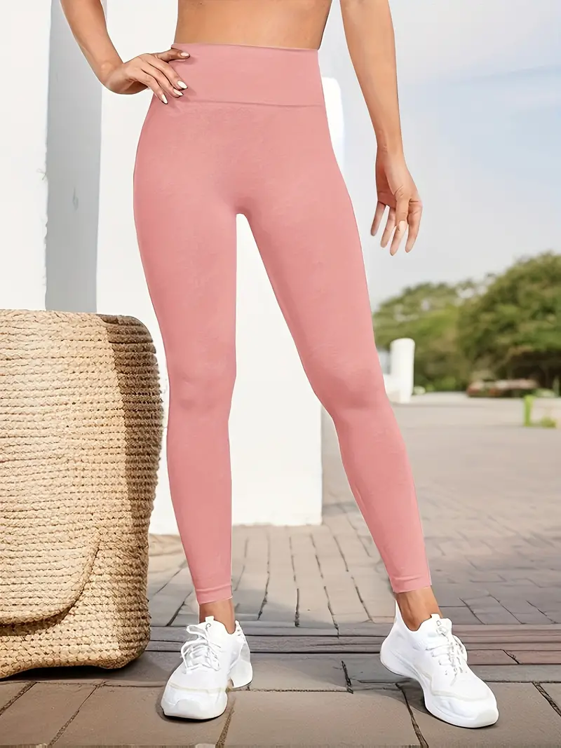 SHEIN Yoga Basic Solid Color High Waisted Sports Leggings workout