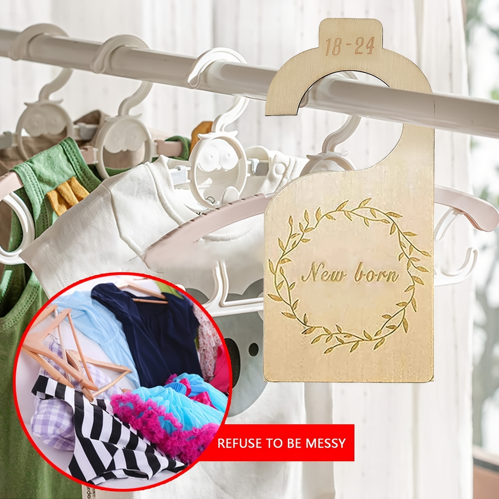 Wood Baby Closet Dividers, From Newborn To 24 Months Baby Clothes  Organizer, Nursery Baby Closet Hanger Organizers Decor For Baby Boys Or  Girls - Temu