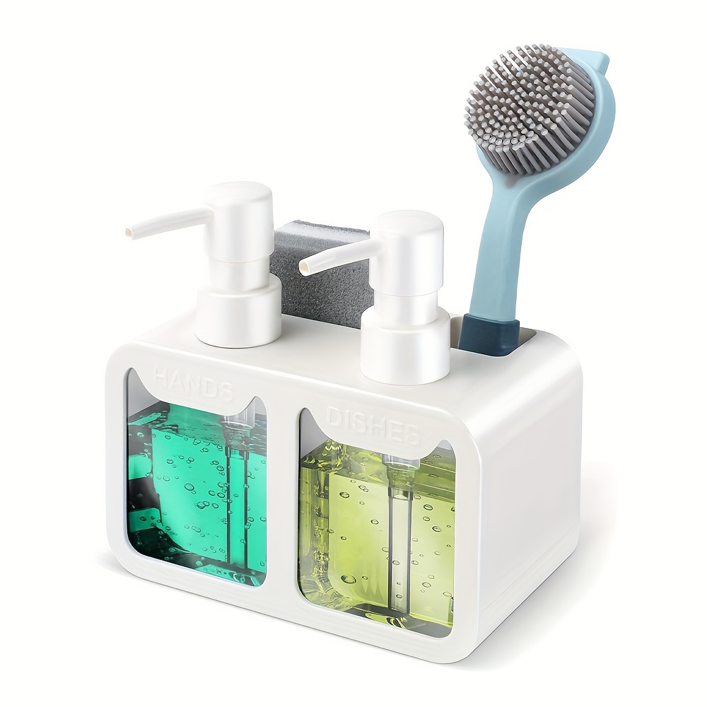 Dish soap discount and brush holder