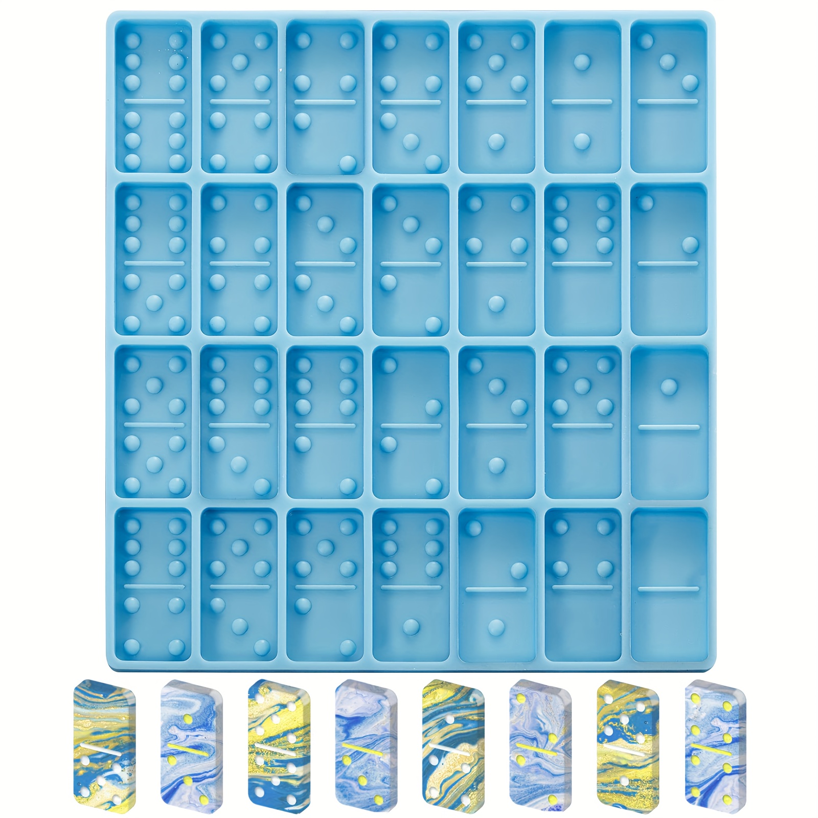 Domino Resin Molds Double 12 Colored Dot Dominoes - Temu