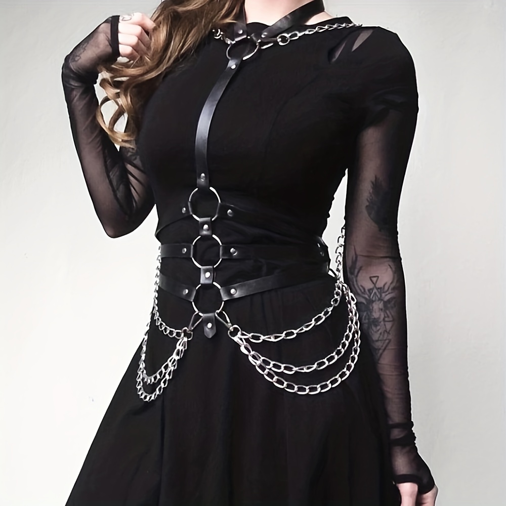 Women's Body Harness Plus Size Bra Hollow Punk Bra Gothic Fashion Halloween  Carnival Dance Costume