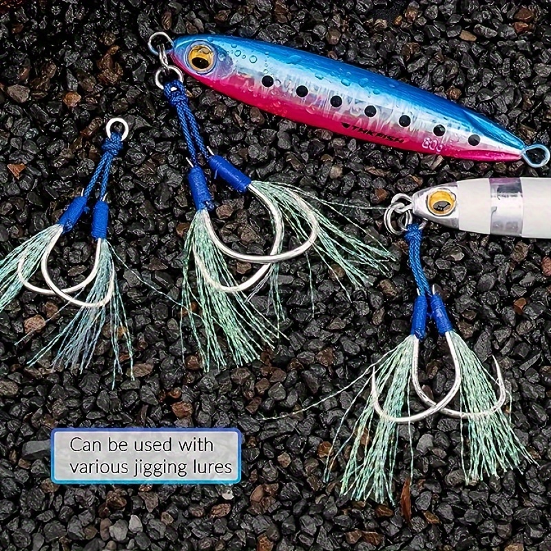 Fishing Lure Double Assisting Hooks Fishing Jigs Saltwater - Temu