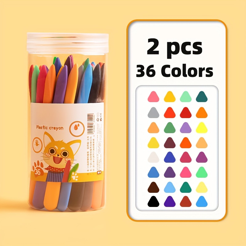 DELI Triangular 12/24/36 Colors Washable Toddler Crayons for Kids