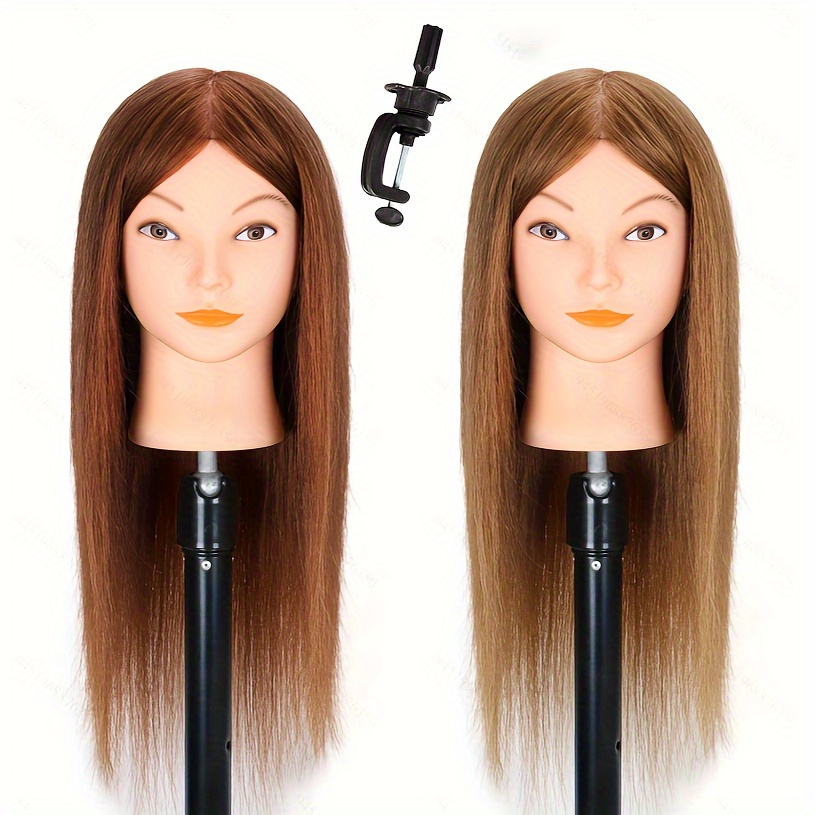  Mannequin Head with Human Hair for Braiding 100% Real Hair  Mannequin Head Cosmetology with Hair Doll head for Hair Styling Free Table  Mannequin Stand(14) : Beauty & Personal Care