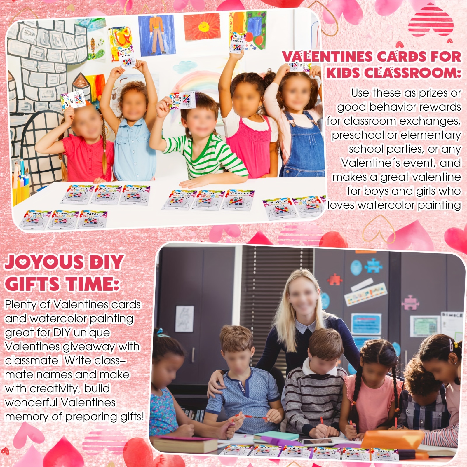 DIY Valentine's Day classroom cards for kids' school parties.