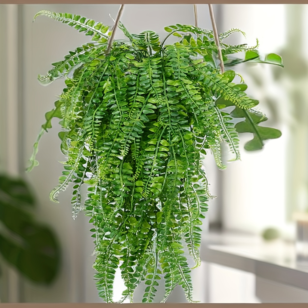 2pcs Artificial Hanging Vine Ferns Plants Fake Boston Fern - Temu