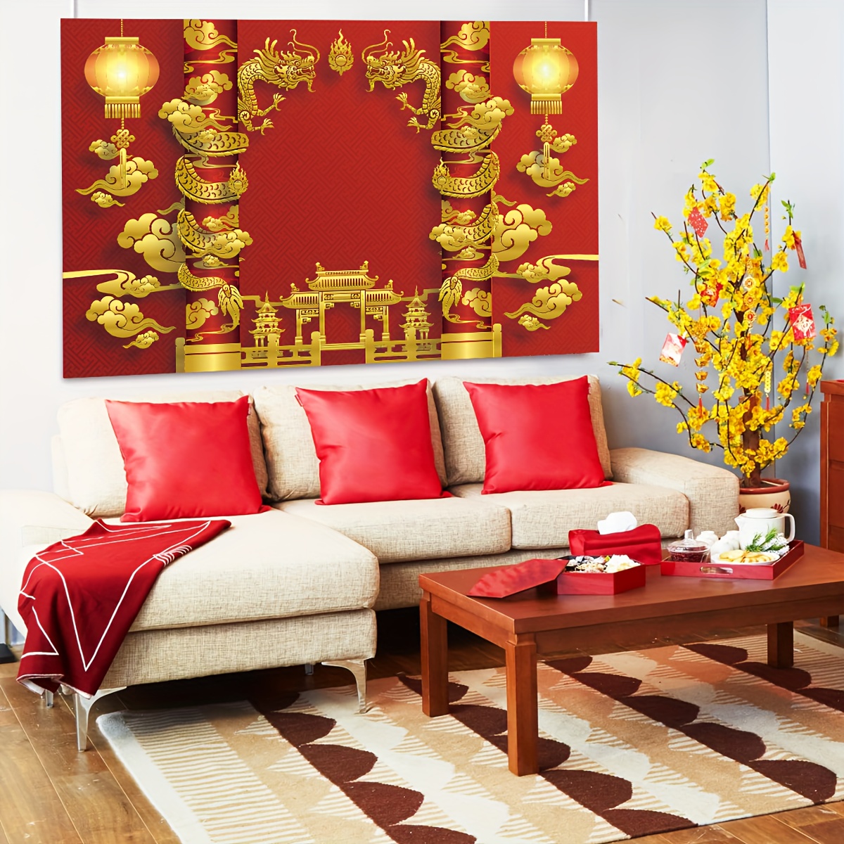 Chinese New Year Banner, Lunar New Year Decoration, Lunar New Year