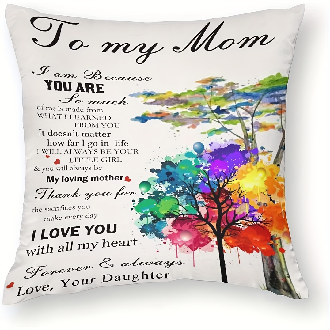 1pc I Love You Gifts For Mom Women,Gifts For Her,Gifts For Women Birthday  Unique,Womens Gifts For Christmas Thanksgiving,Decorative Throw Pillow Cover