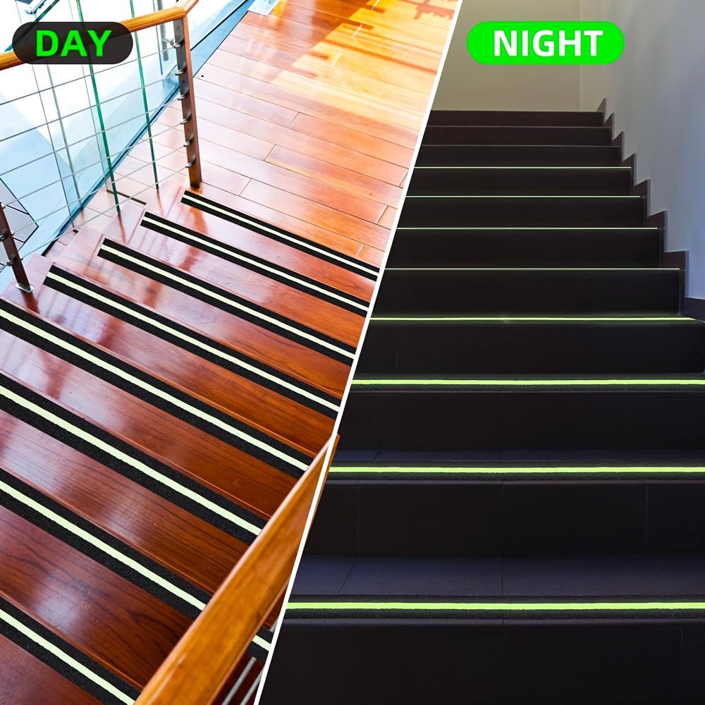 Cinta de agarre antideslizante, cintas de tracción  antideslizantes con brillo en la oscuridad que reducen el riesgo de  deslizamiento para escaleras interiores o exteriores y otras superficies :  Herramientas y Mejoras